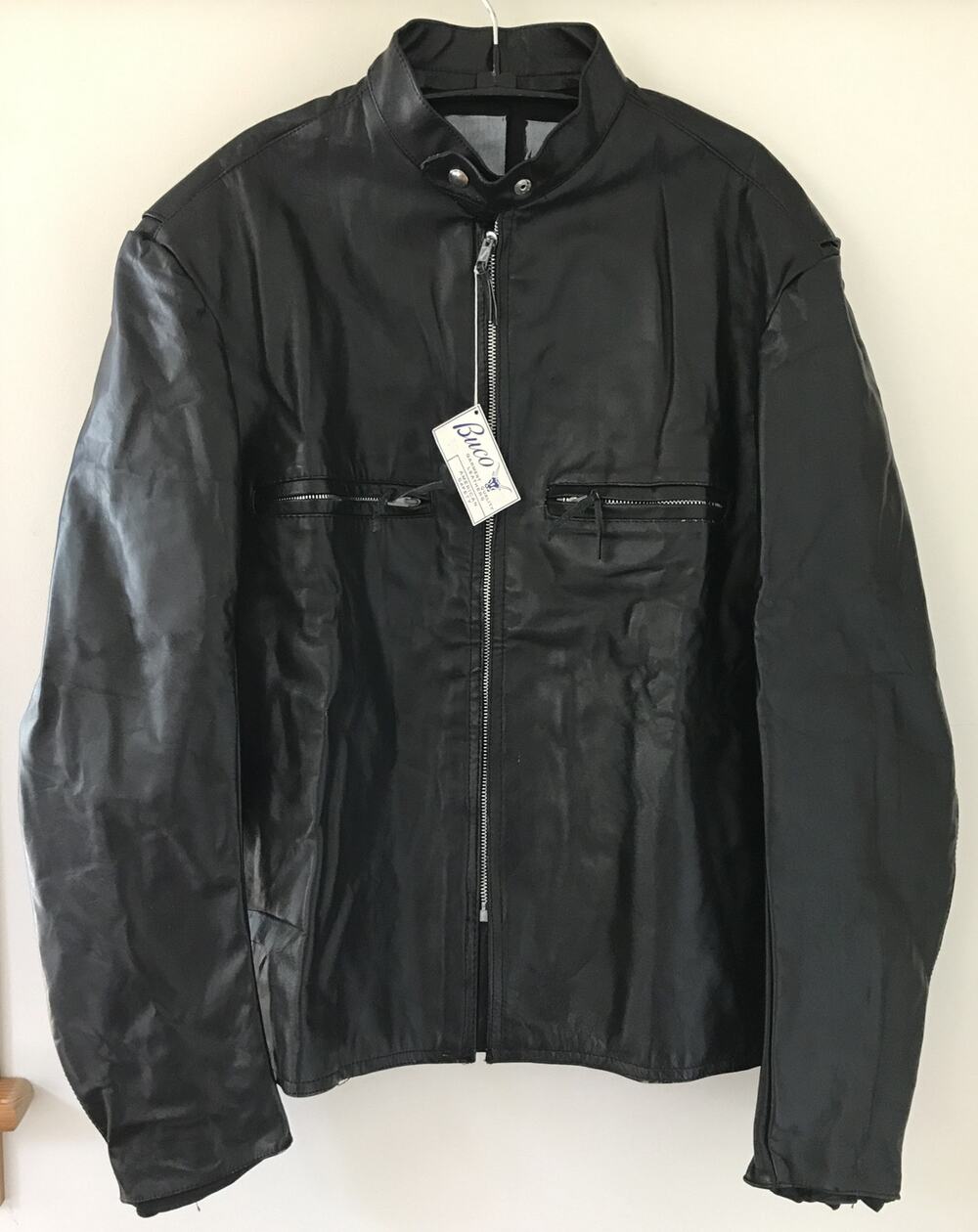Vintage 60s Buco American Safety Black Leather Cafe Racer Biker Jacket 42 Spain